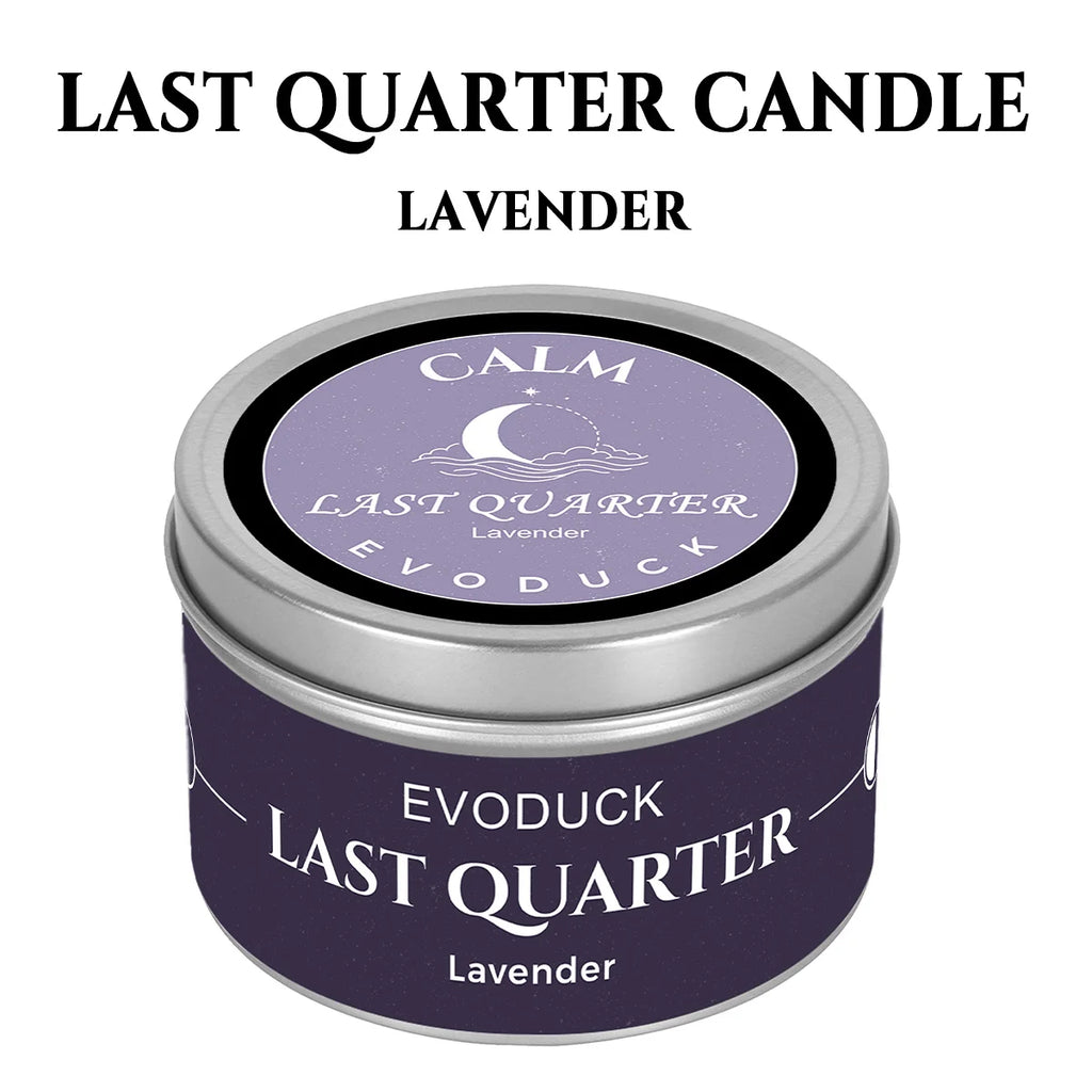 New Moon Crystal Soy Candle — Black Tin with Crystal Chips