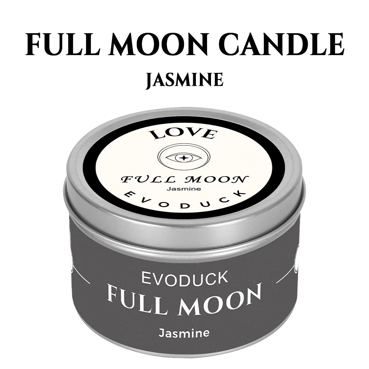 New Moon Crystal Soy Candle — Black Tin with Crystal Chips
