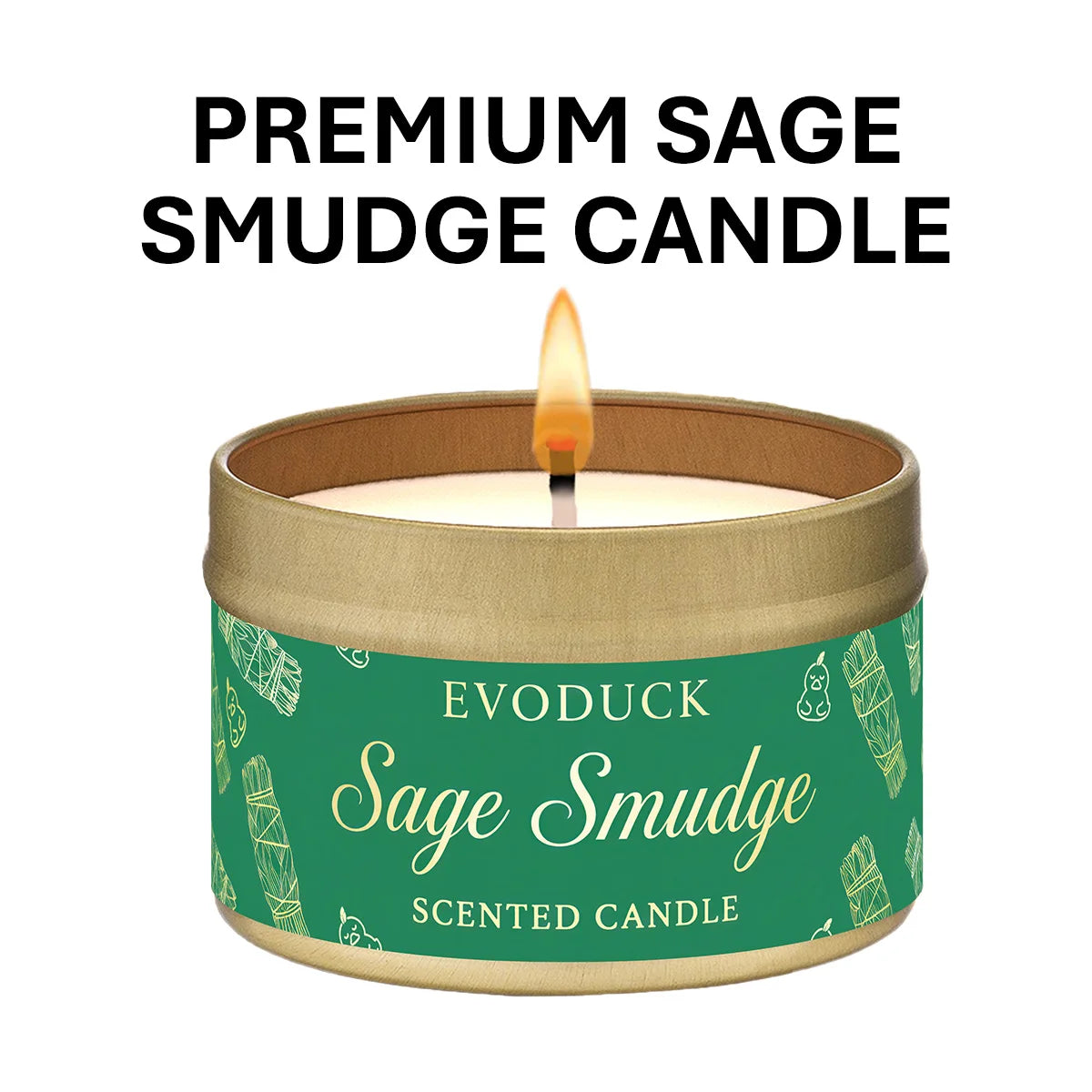 Sage & Palo Santo Smudge Candle — Energy Cleansing & Meditation