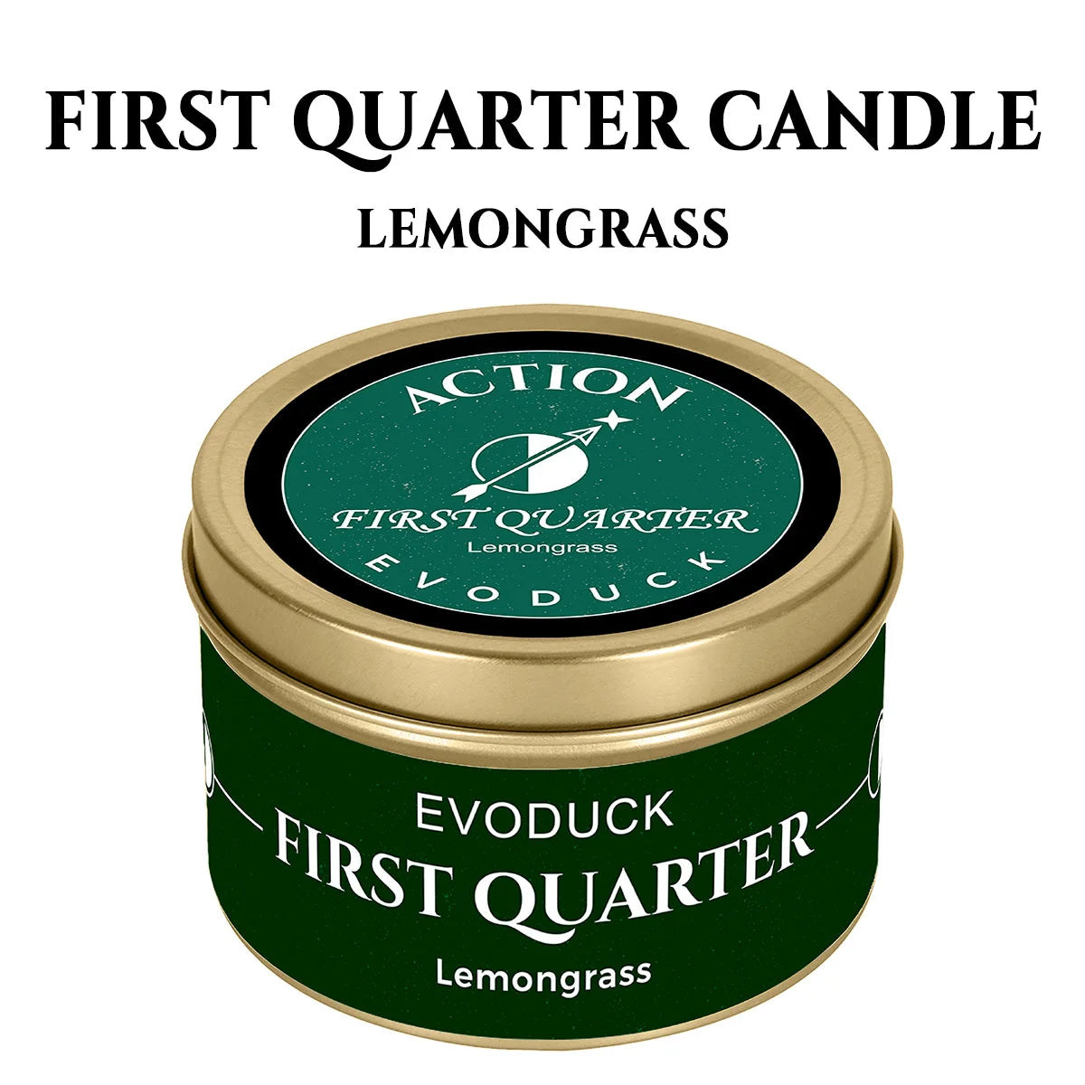 New Moon Crystal Soy Candle — Black Tin with Crystal Chips