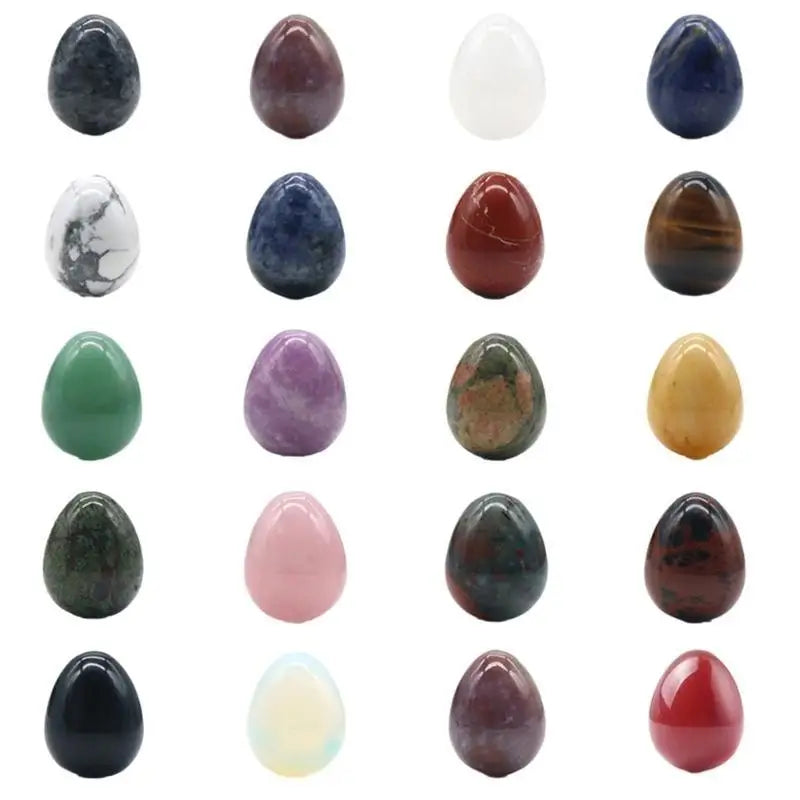 Mini Crystal Egg Set — 20 Polished Tumbled Healing Stones