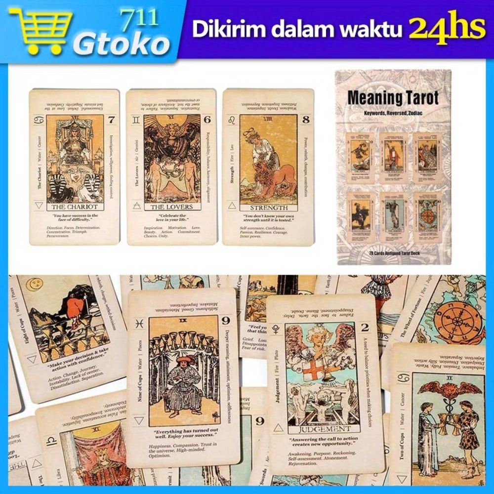 2026 Retro Tarot Cards Deck — Beginner's Fortune Telling & Divination Gift