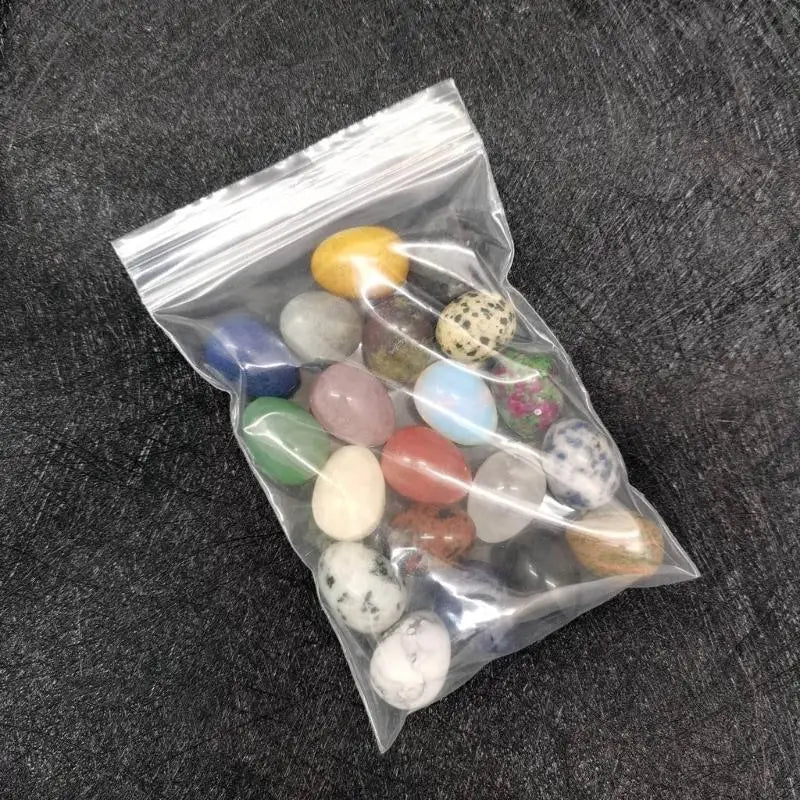 Mini Crystal Egg Set — 20 Polished Tumbled Healing Stones