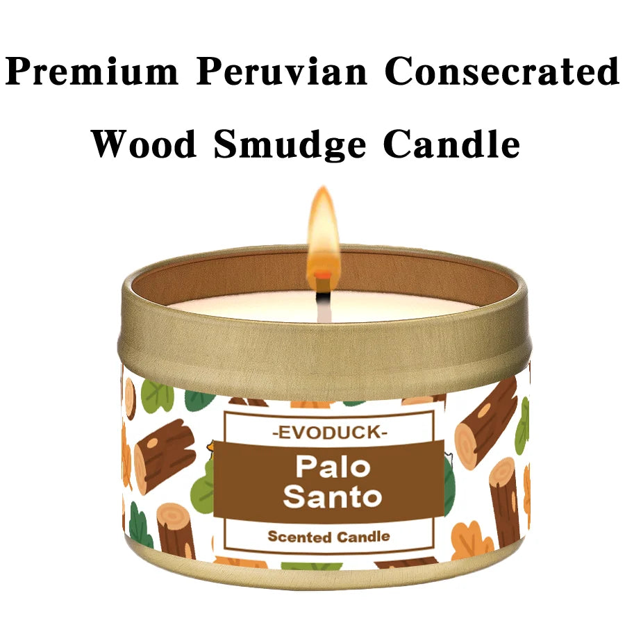 Sage & Palo Santo Smudge Candle — Energy Cleansing & Meditation