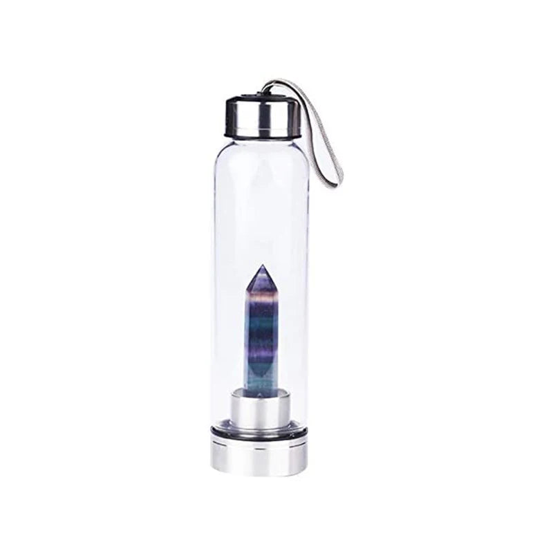 Rose Quartz Crystal Water Bottle — Love & Heart Healing Energy