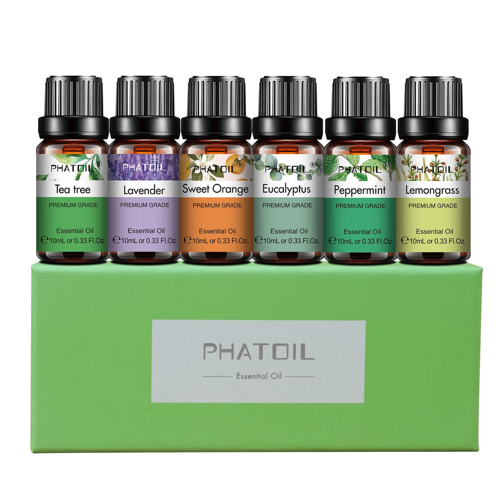 Pure Essential Oil Set — 6 x 10ml Aromatherapy Oils for Diffuser & Rituals