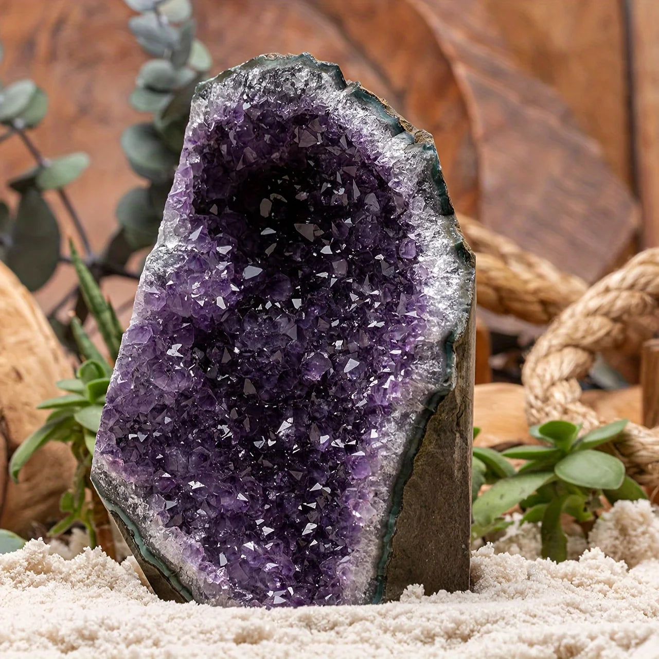 Natural Amethyst Cluster — Raw Healing Crystal for Home & Altar Decor
