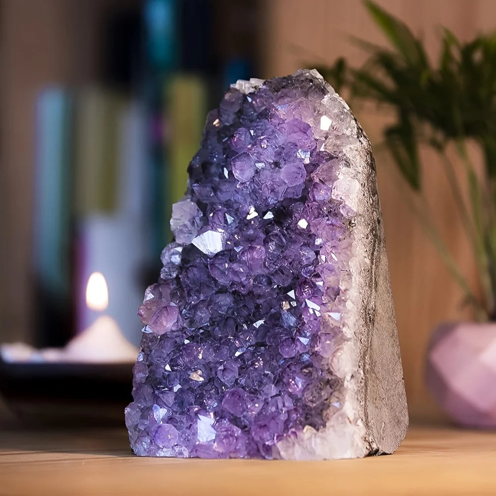 Natural Amethyst Cluster — Raw Healing Crystal for Home & Altar Decor