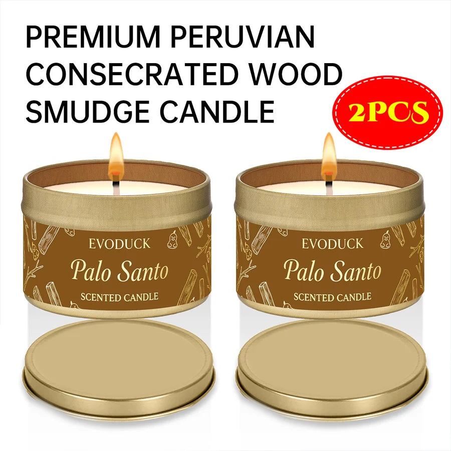 Sage & Palo Santo Smudge Candle — Energy Cleansing & Meditation