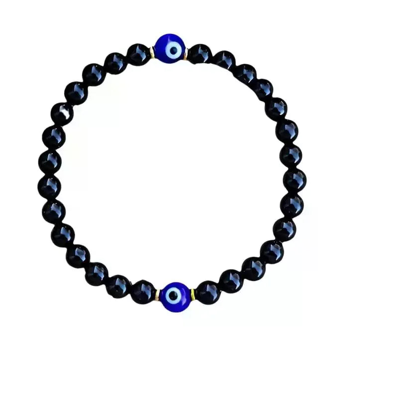 Evil Eye & Black Tourmaline Protection Bracelet — Stress Relief & Spiritual Shield