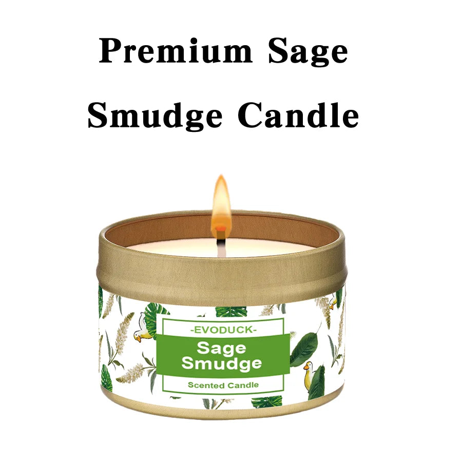 Sage & Palo Santo Smudge Candle — Energy Cleansing & Meditation