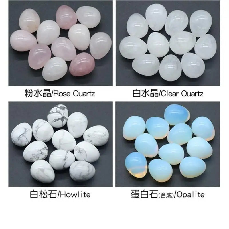 Mini Crystal Egg Set — 20 Polished Tumbled Healing Stones
