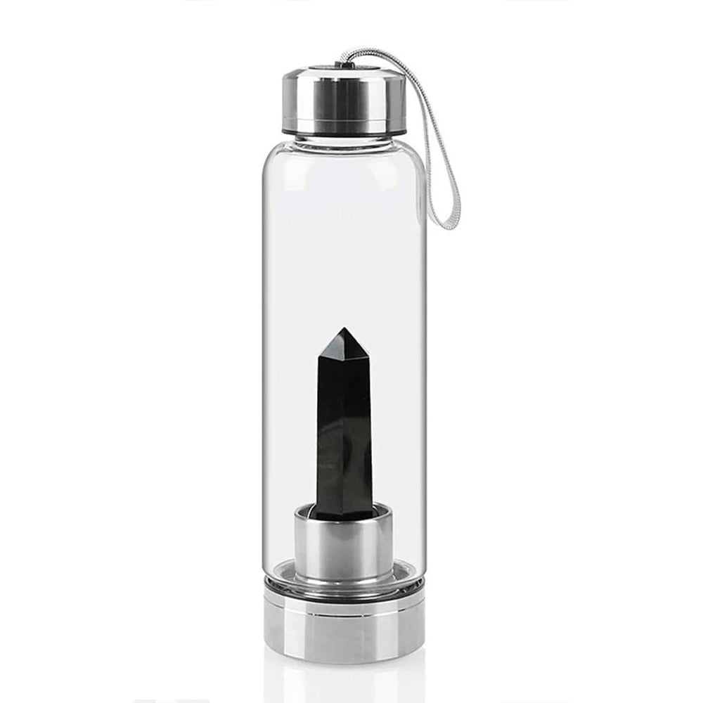 Rose Quartz Crystal Water Bottle — Love & Heart Healing Energy