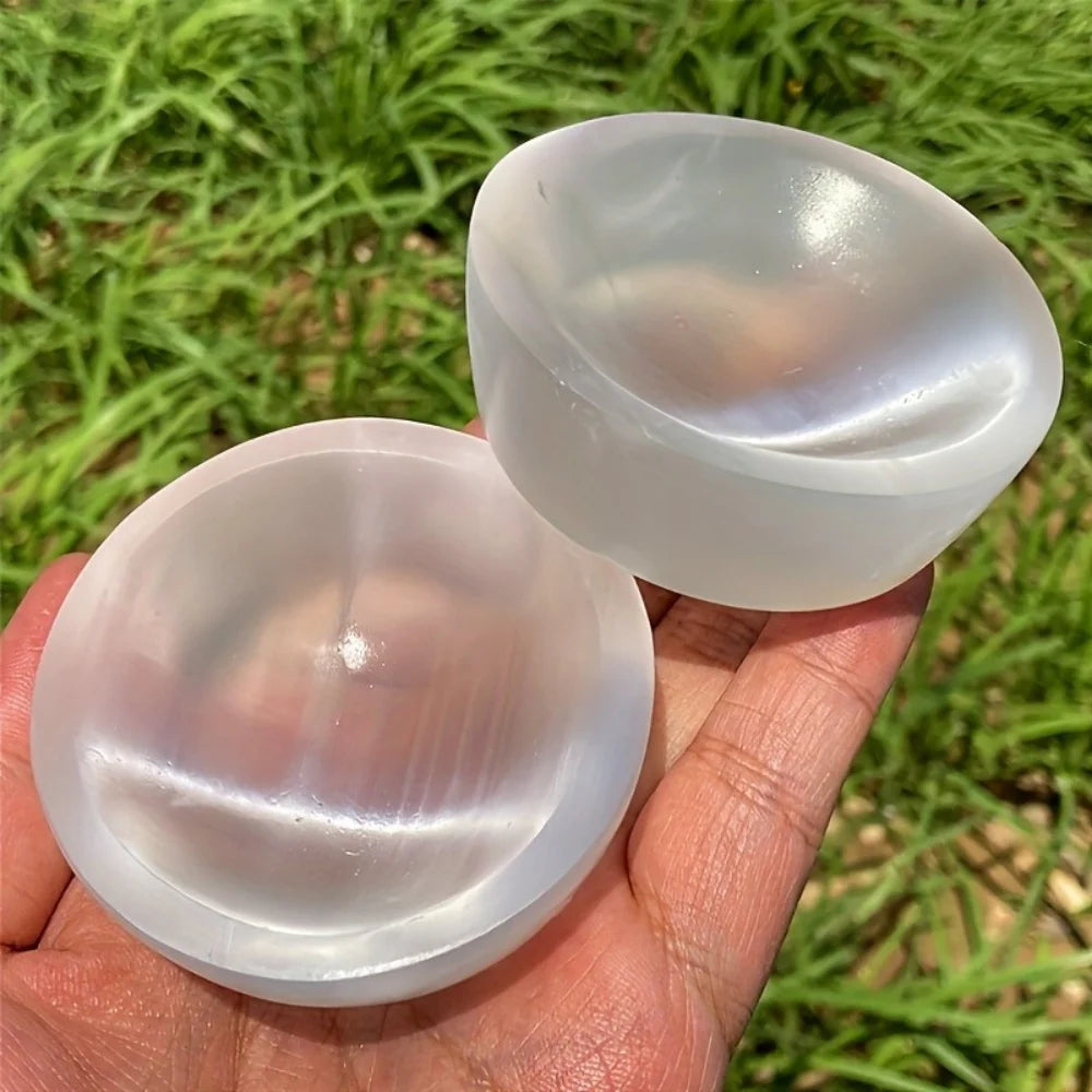 Natural Selenite Crystal Bowl — Cleansing, Charging & Home Decor