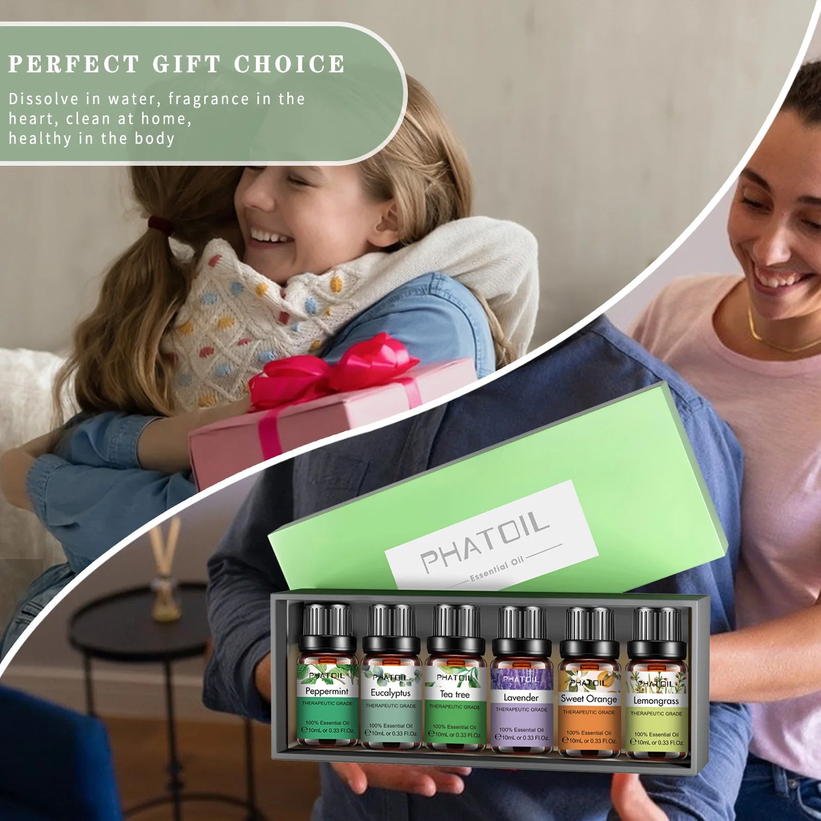 Pure Essential Oil Set — 6 x 10ml Aromatherapy Oils for Diffuser & Rituals