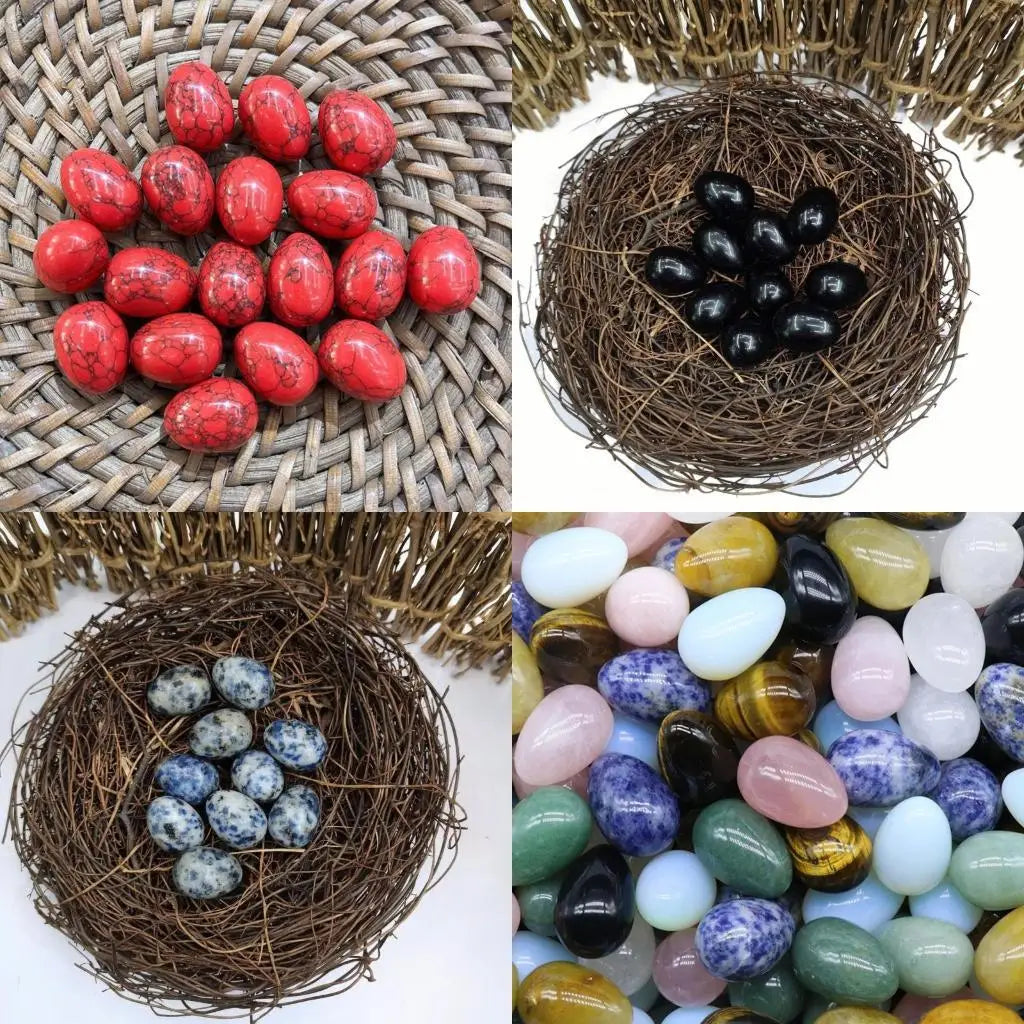 Mini Crystal Egg Set — 20 Polished Tumbled Healing Stones