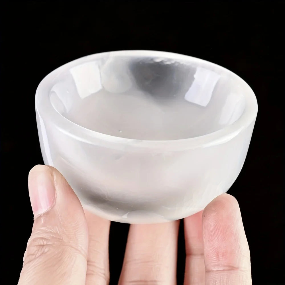 Natural Selenite Crystal Bowl — Cleansing, Charging & Home Decor