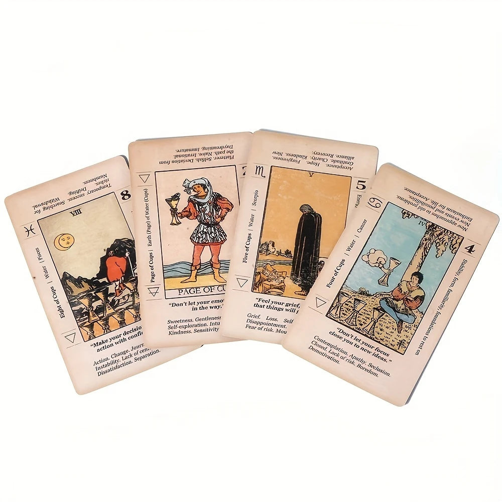 2026 Retro Tarot Cards Deck — Beginner's Fortune Telling & Divination Gift