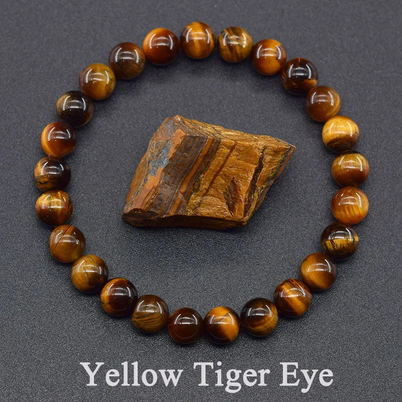 Reiki Crystal Beads Bracelet — Lapis Lazuli, Amethyst & Tiger Eye