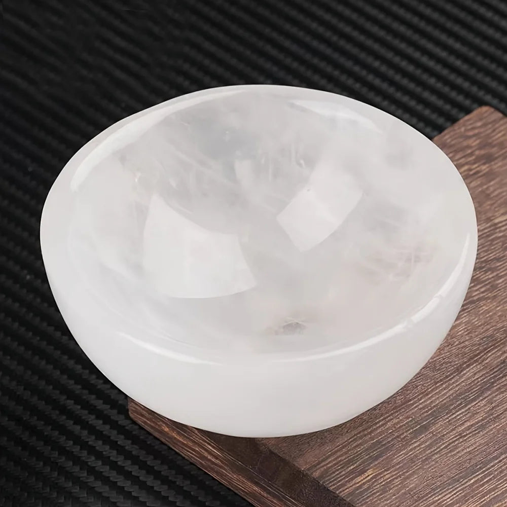 Natural Selenite Crystal Bowl — Cleansing, Charging & Home Decor