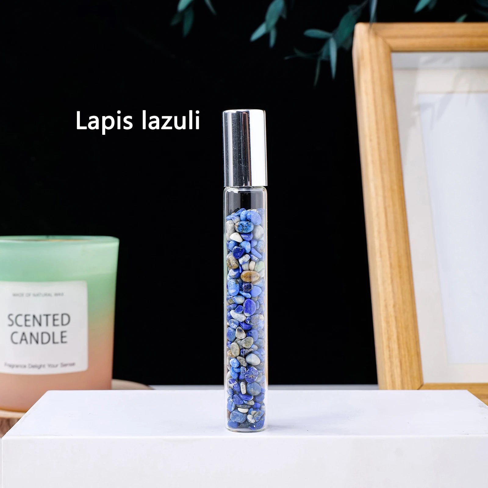 Crystal Infused Perfume Bottle — Natural Healing Stone Essential Oil Roller